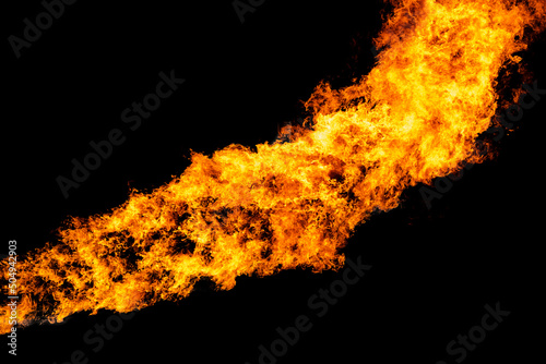 Abstract fire flames isolated on a black background.
