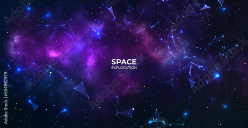 Vector galaxy background. Stars in Outer space. Space Exploration
