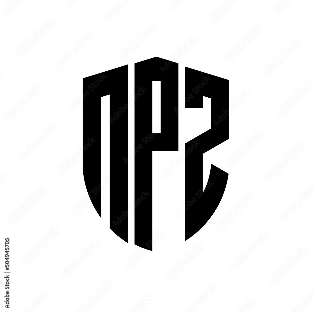 NPZ letter logo design. NPZ modern letter logo with black background