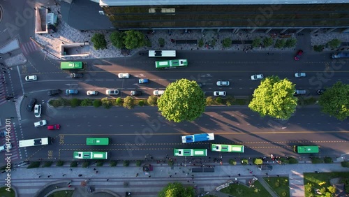 Buses on the bus lane photo