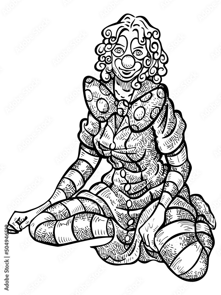 Fototapeta premium Clown Girl black and white