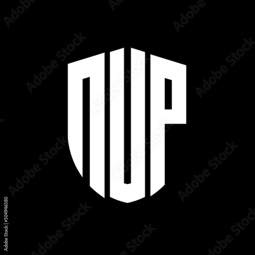 NUP letter logo design. NUP modern letter logo with black background. NUP creative  letter logo. simple and modern letter logo. vector logo modern alphabet font overlap style. Initial letters NUP   photo