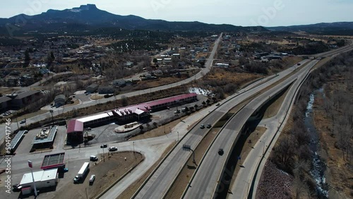 Aerial View of Traffic on CanAm International Highway, US Route 85 by Trinidad, Colorado USA photo