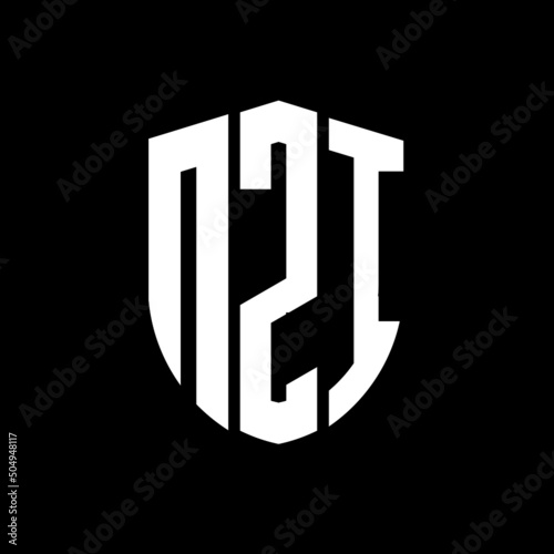 NZI letter logo design. NZI modern letter logo with black background. NZI creative  letter logo. simple and modern letter logo. vector logo modern alphabet font overlap style. Initial letters NZI   photo