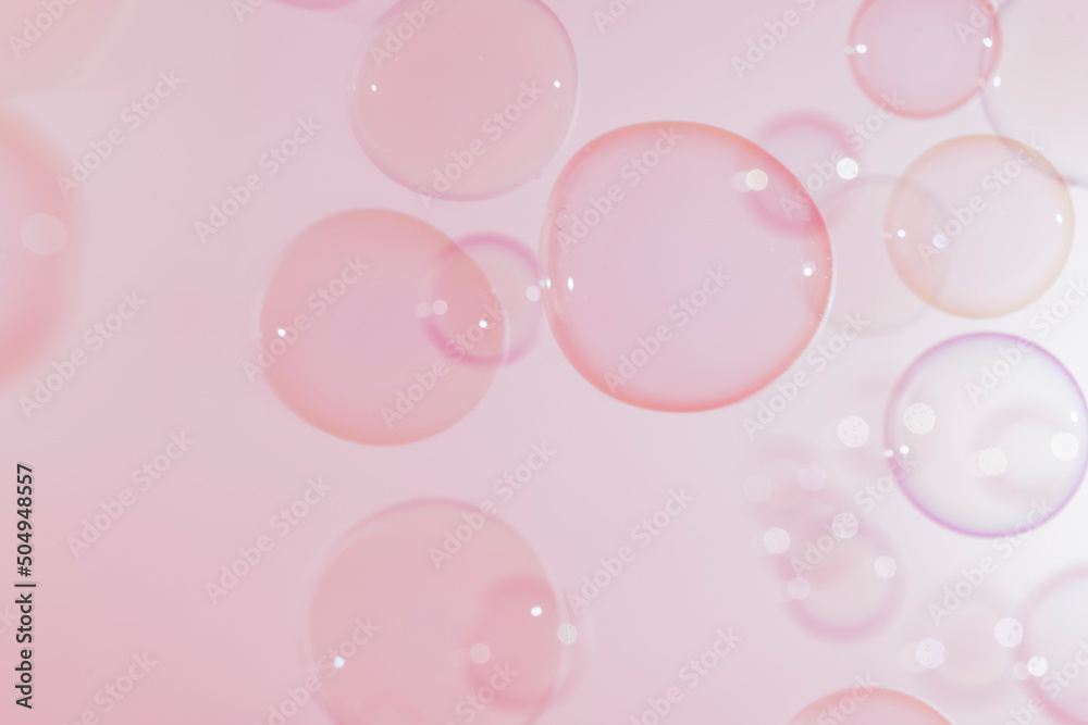Beautiful Pink Soap Bubbles Texture Background.