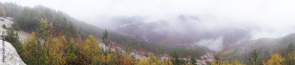 Panorama View from above of Rhodope Mountains, Bulgaria