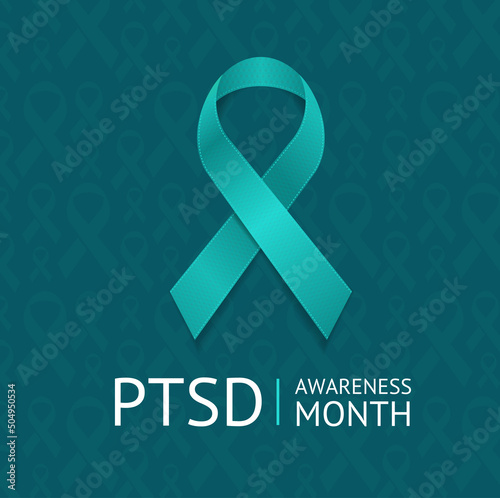 PTSD or Post Traumatic Stress Disorder Awareness Month Concept. Vector photo