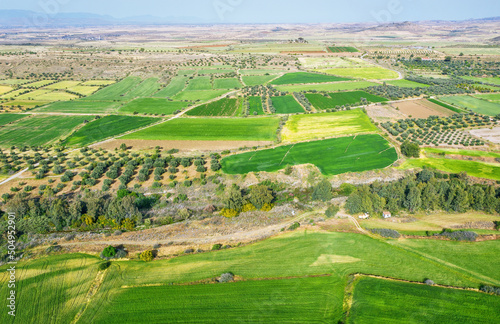 Patchwork landscape  agricultural fields in Nicosia area  Cyprus
