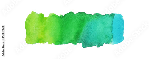 Colorful spot on isolated white. Colored blotch. Watercolour splotch. Paint and ink smudges. Bright blur stain. Trendy label brush stroke background