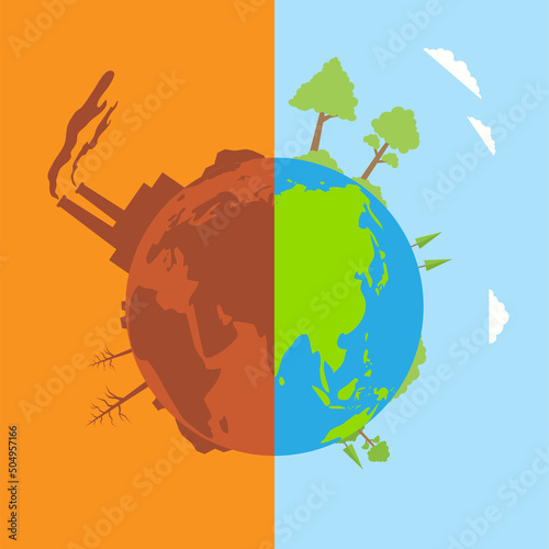 illustration of weather changes due to global warming