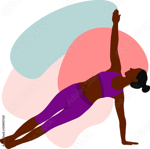 Set of slim athletic young woman doing yoga and fitness. Healthy lifestyle. Collection of female cartoon characters demonstrating various yoga positions isolated on white background - vector