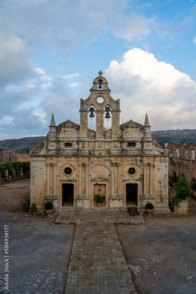 Das historische Kloster Arkadi, der orthodoxen Christen in der Bergen der Insel Kreta in Griechenland