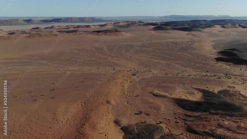 Aerial panoramic view of Morocco desert near Rissani Aerial panoramic view of Morocco desert near Rissani