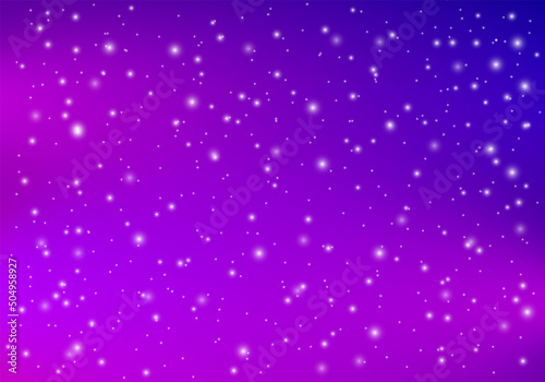 Galaxy background with shining stars. Night with nebula in the cosmos. Colorful space with stardust and milky way. Vector illustration.