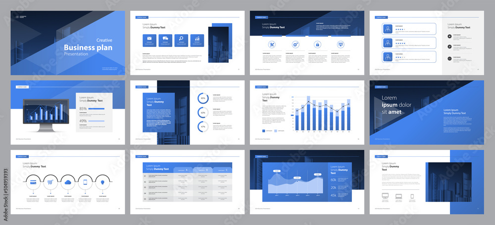 business presentation template design backgrounds and page layout design for brochure, book, magazine, annual report and company profile, with info graphic elements graph design concept - obrazy, fototapety, plakaty 