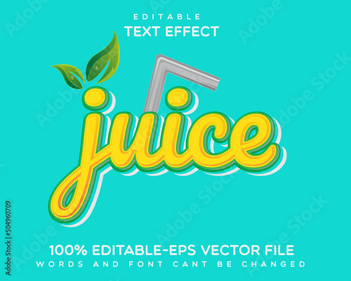 juice editable text effect design template vector. 