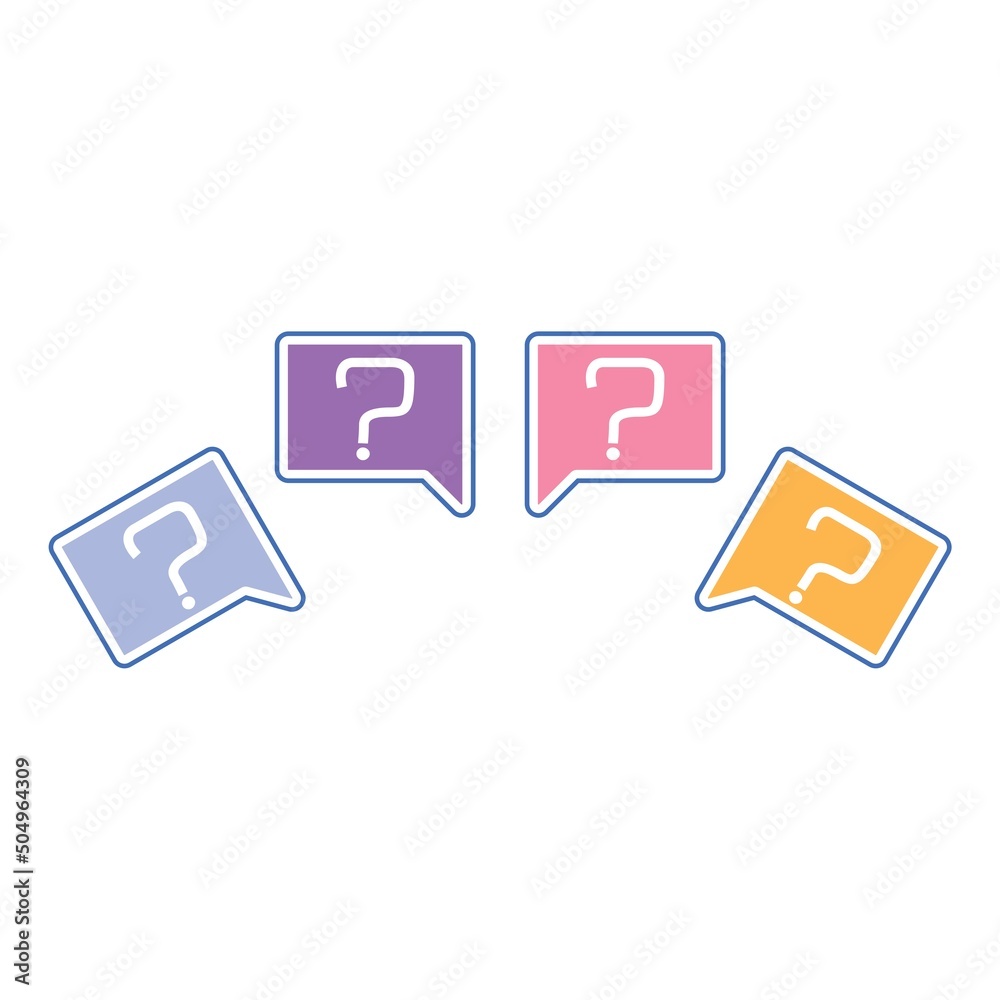 Speech bubbles with Question mark icon isolated on white background Speech bubbles with Question mark icon isolated on white background
