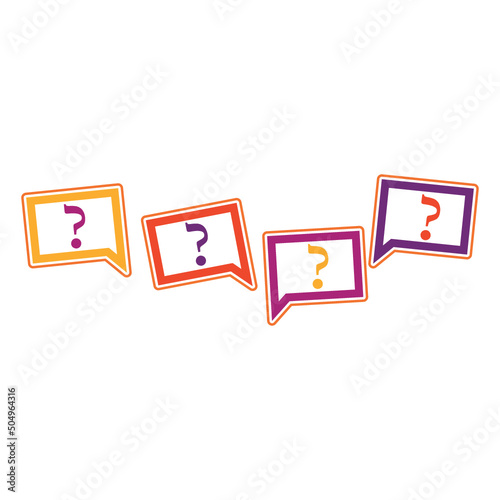 Speech bubbles with Question mark icon isolated on white background