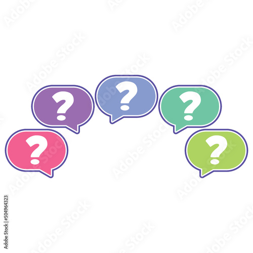 Speech bubbles with Question mark icon isolated on white background