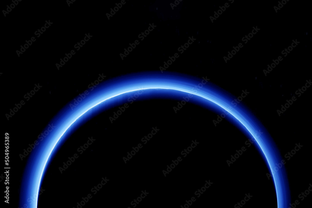 Obraz premium Eclipse on a dark background, in blue. Elements of this image furnished by NASA