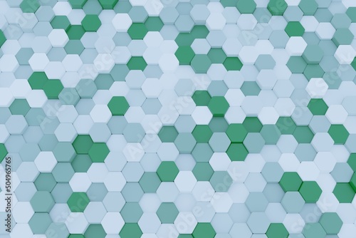 Geometric abstract background with hexagons. futuristic surface hexagon pattern. Medicine, science and technology. 3d rendering.