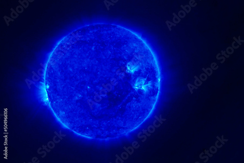 Blue hot star in space. Elements of this image furnished by NASA