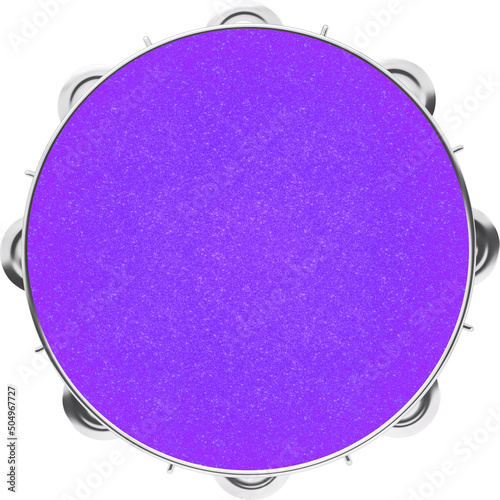 Purple tambourine in 3d render photo