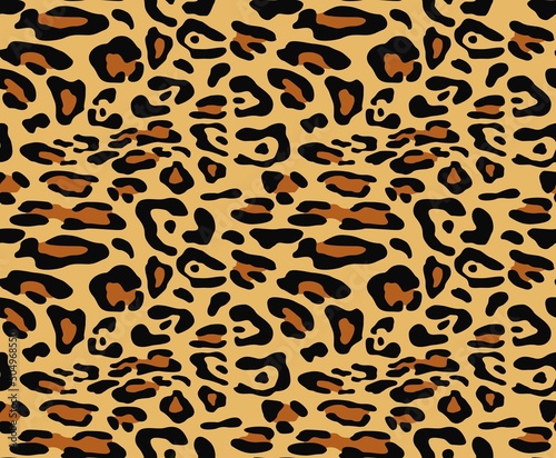  yellow leopard print vector spots seamless design for clothes, fabric, paper.
