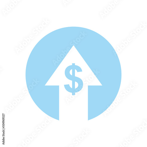 Cost increase icon vector symbol 