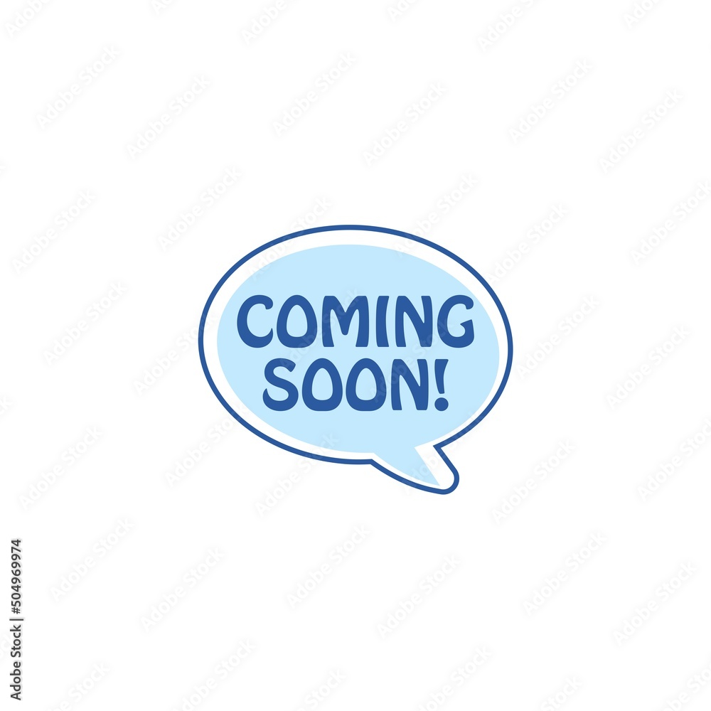 Coming soon speech bubble icon isolated on white background Coming soon speech bubble icon isolated on white background