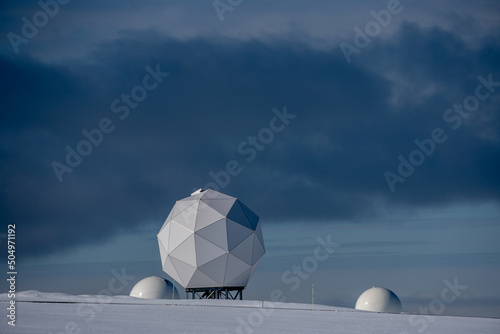 Fototapeta Naklejka Na Ścianę i Meble -  Svalbard Satellite Station, Arctic circle, Norway
