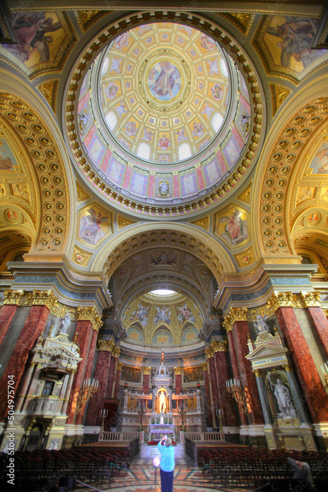 The Dome of St. Stephen's Basilica, Budapest, Hungary