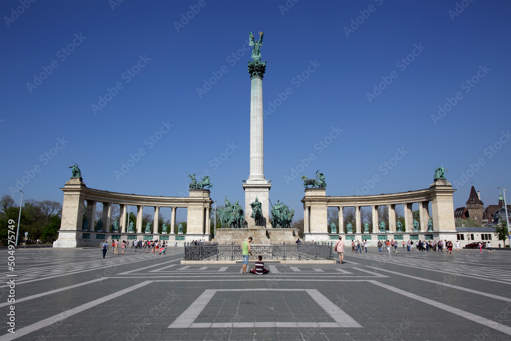 Heroes' Square and Millennium Memorial monument, Budapest, Hungary