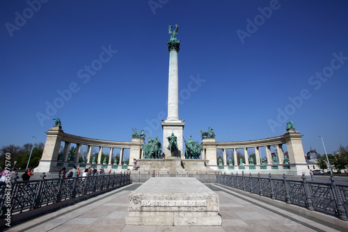 Photography Heroes' Square and Millennium Memorial monument, Budapest, Hungary
