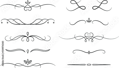 Elegant Divider Line Calligraphic Graphic Clipart