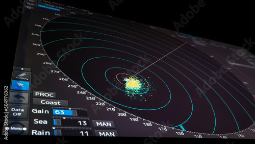 Ship navigation equipment radar in night
