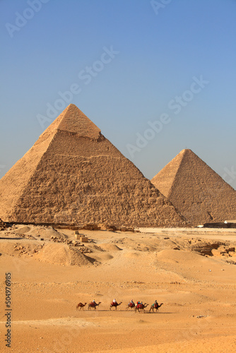 Pyramid complex at Giza, Egypt photo