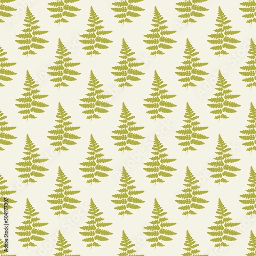 Vector fern botanical seamless pattern. Natural design for fabrics  wallpaper or wrapping paper.