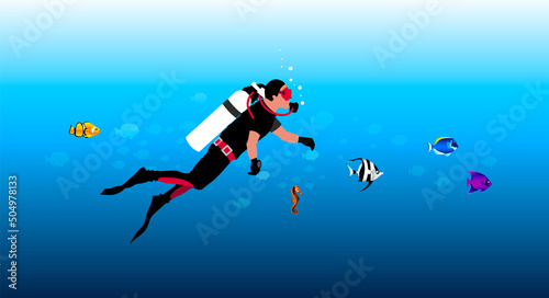 sommozzatore, subacqueo, sub, immersione, 