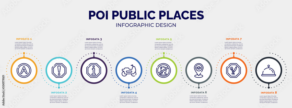 infographic for poi public places concept. vector infographic template with icons and 8 option or steps. included any solvent, caution, information, motorbike riding, sick people not allowed, infographic for poi public places concept. vector infographic template with icons and 8 option or steps. included any solvent, caution, information, motorbike riding, sick people not allowed,