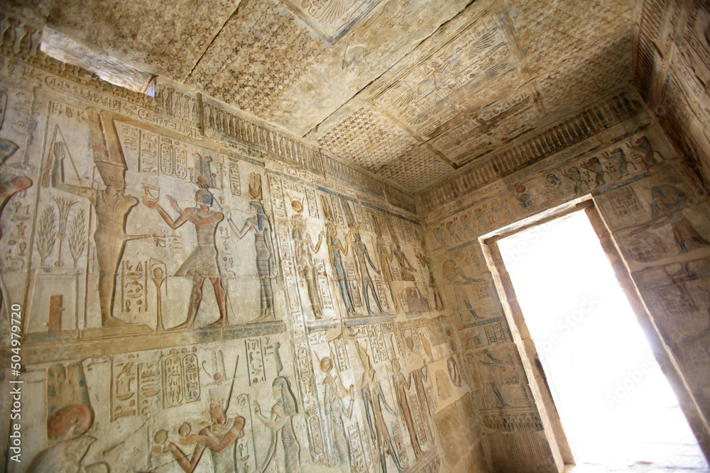 Ταπετσαρία Wall reliefs inside the Ptolemaic Temple of Hathor at Deir el Medina