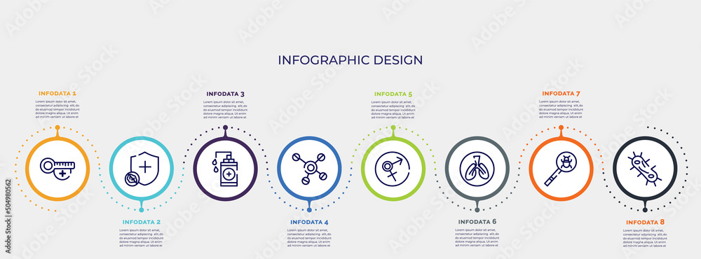 infographic for concept. vector infographic template with icons and 8 option or steps. included hot temperature, immune, hand sanitizer, cells, sexual transmitted disease, respiratory, virus infographic for concept. vector infographic template with icons and 8 option or steps. included hot temperature, immune, hand sanitizer, cells, sexual transmitted disease, respiratory, virus