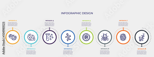 infographic for concept. vector infographic template with icons and 8 option or steps. included cell division, amoeba, blood, physical, epidemic, bug, bacterias, weak editable vector.