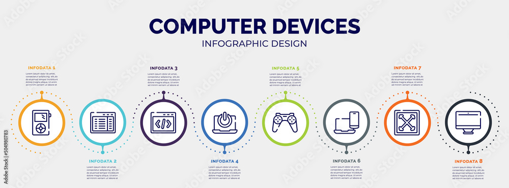 infographic for computer devices concept. vector infographic template ...
