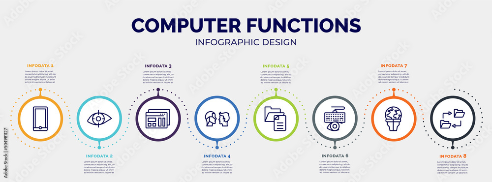 infographic for computer functions concept. vector infographic template ...