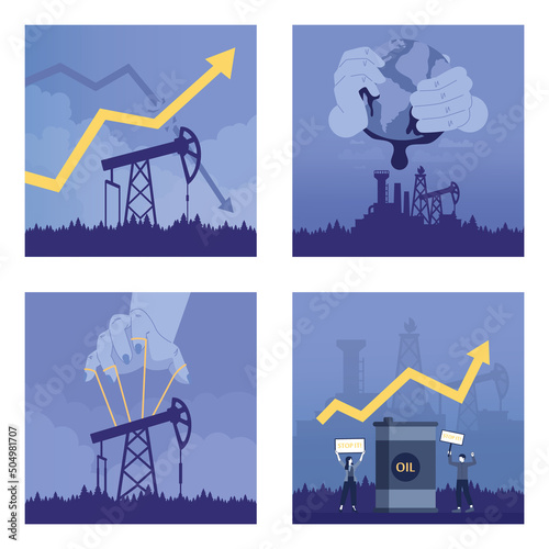 Oil price rising up. Crude oil commodity price growth, high demand