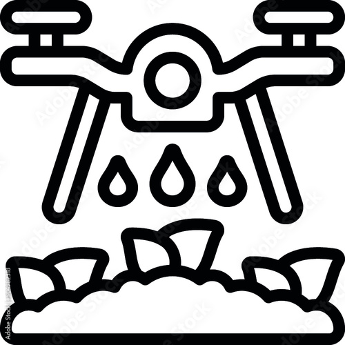 Drone Watering Plants Icon