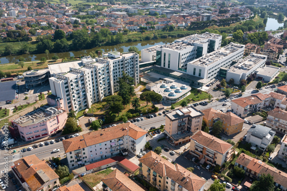 aerial view of the hospital complex of empoli in tuscany aerial view of the hospital complex of empoli in tuscany