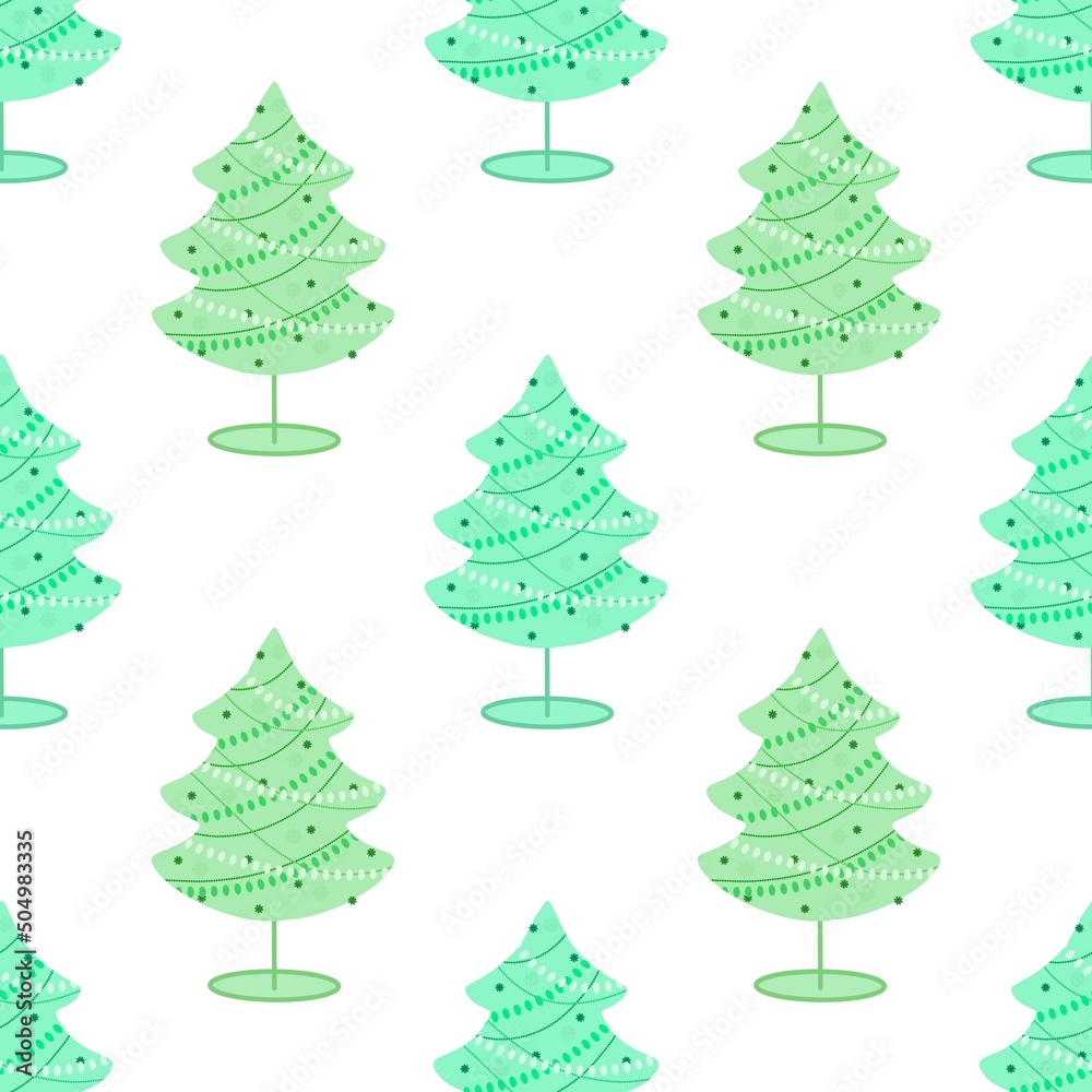 Obraz premium Seamless christmas tree pattern for new year gifts and fabrics