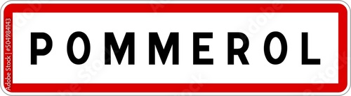 Panneau entrée ville agglomération Pommerol / Town entrance sign Pommerol